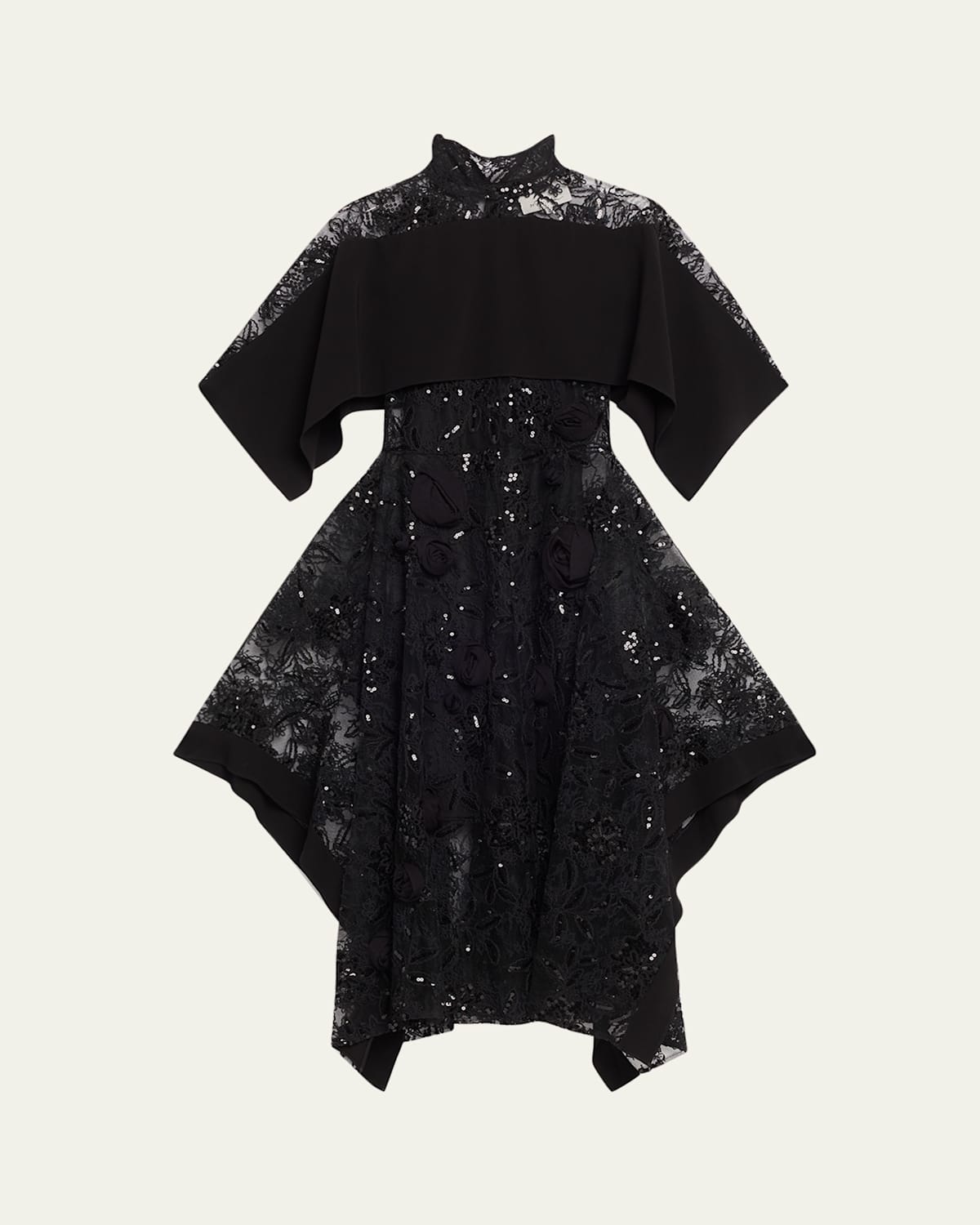 3.1 Phillip Lim Sequined Lace Flounce Dress In Black