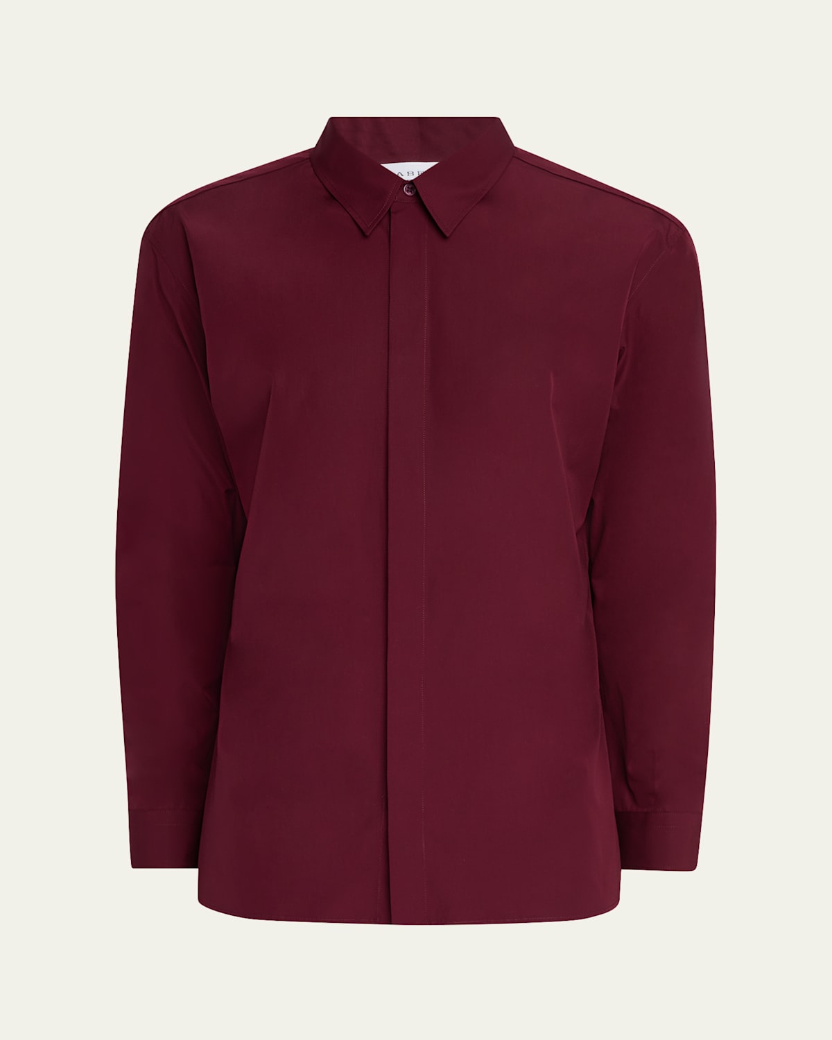 Gabriela Hearst Men's Nicolas Cotton Concealed-placket Sport Shirt In Bordeaux