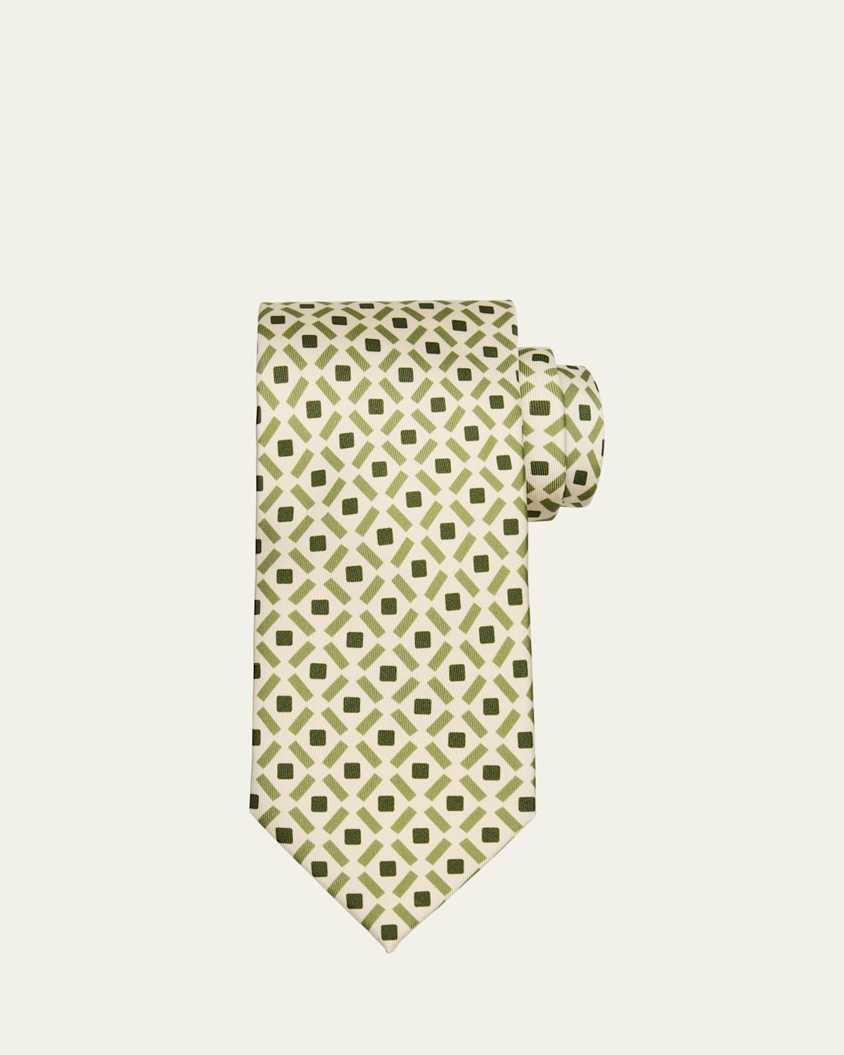 PETRONIUS 1926 MEN'S NEAT GEOMETRIC SILK TIE 