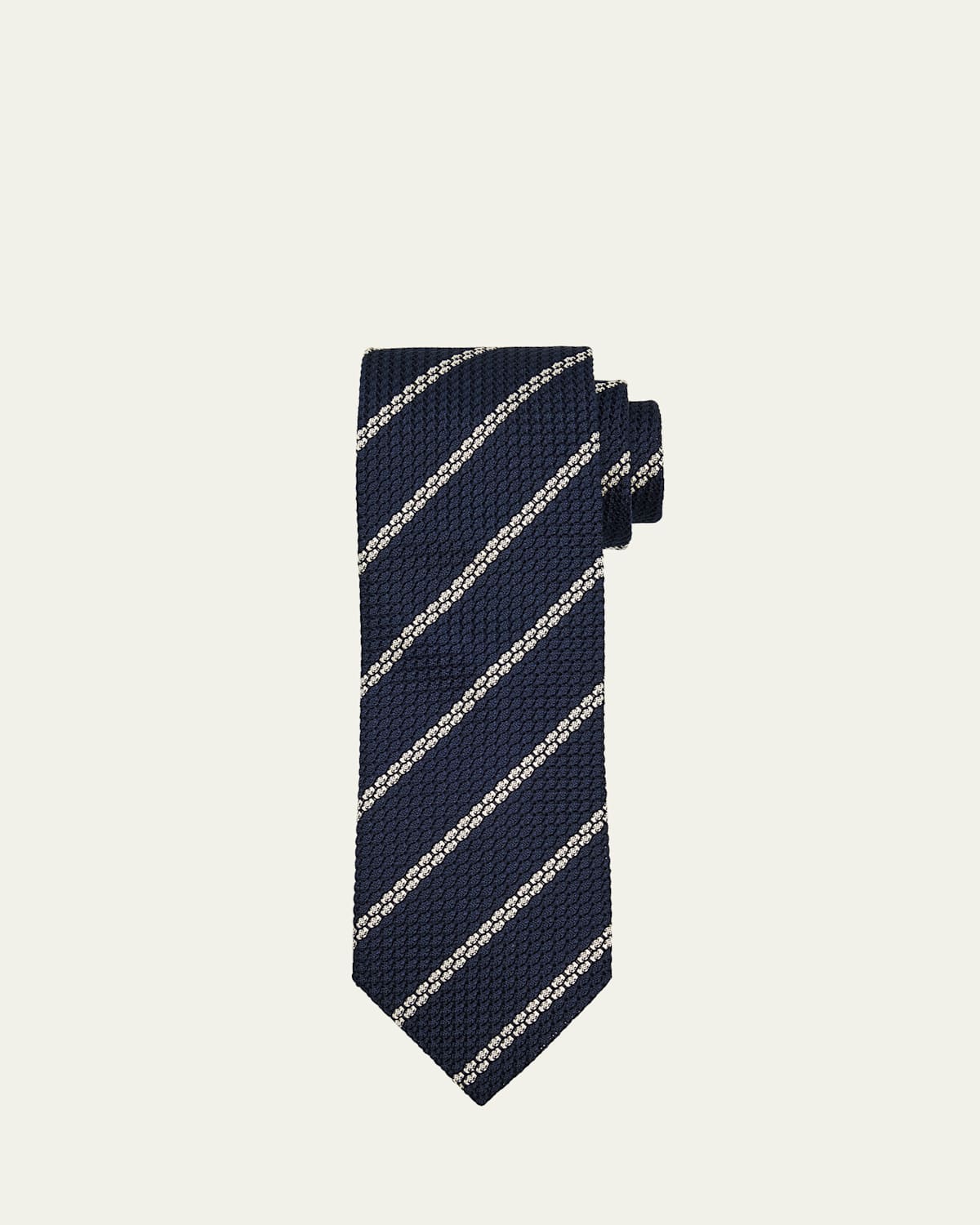 PETRONIUS 1926 MEN'S WOVEN STRIPE SILK TIE 