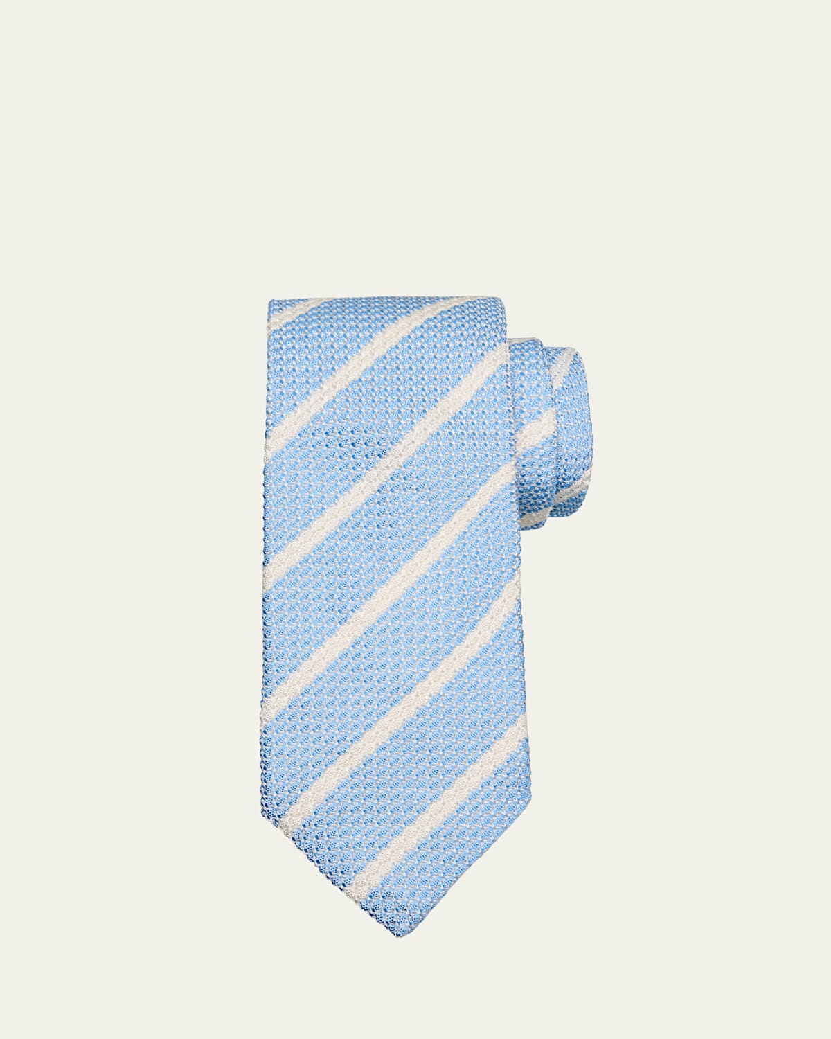 PETRONIUS 1926 MEN'S WOVEN STRIPE SILK TIE 