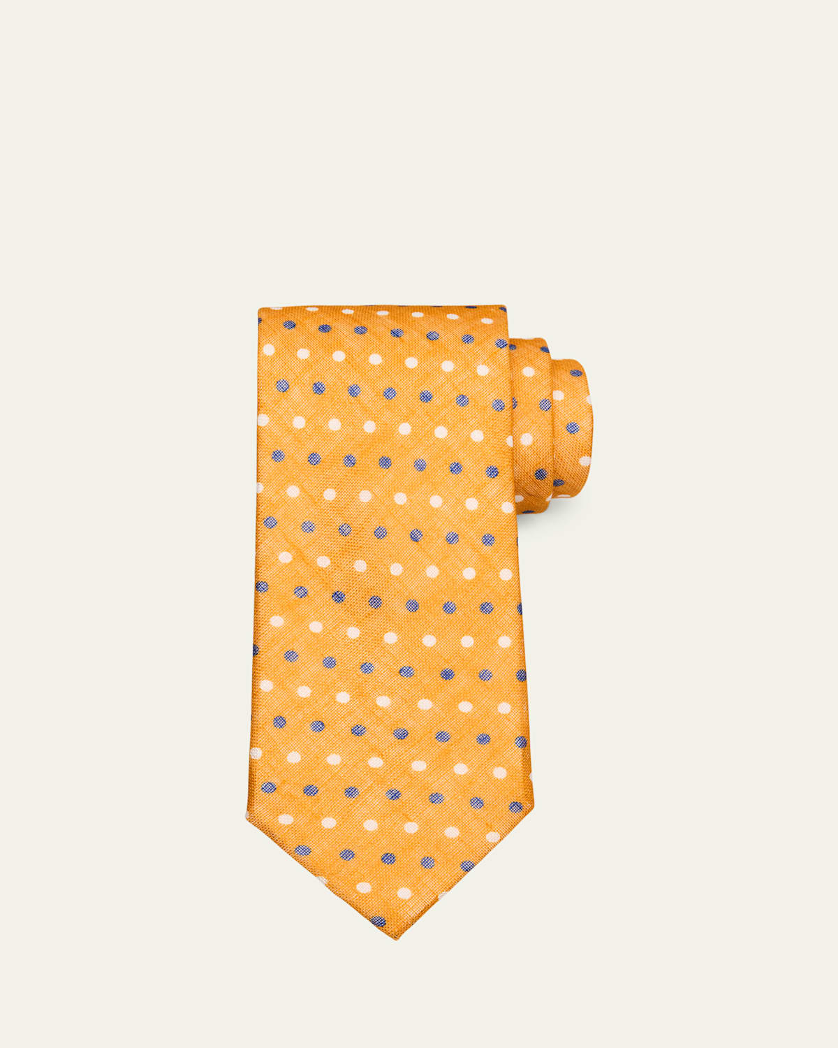 PETRONIUS 1926 MEN'S POLKA DOT LINEN TIE 