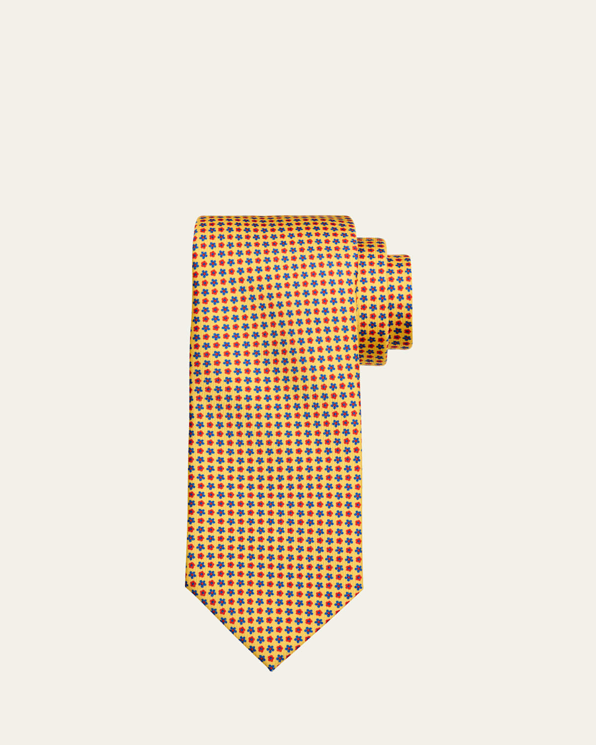 Men's Micro-Floral Silk Tie