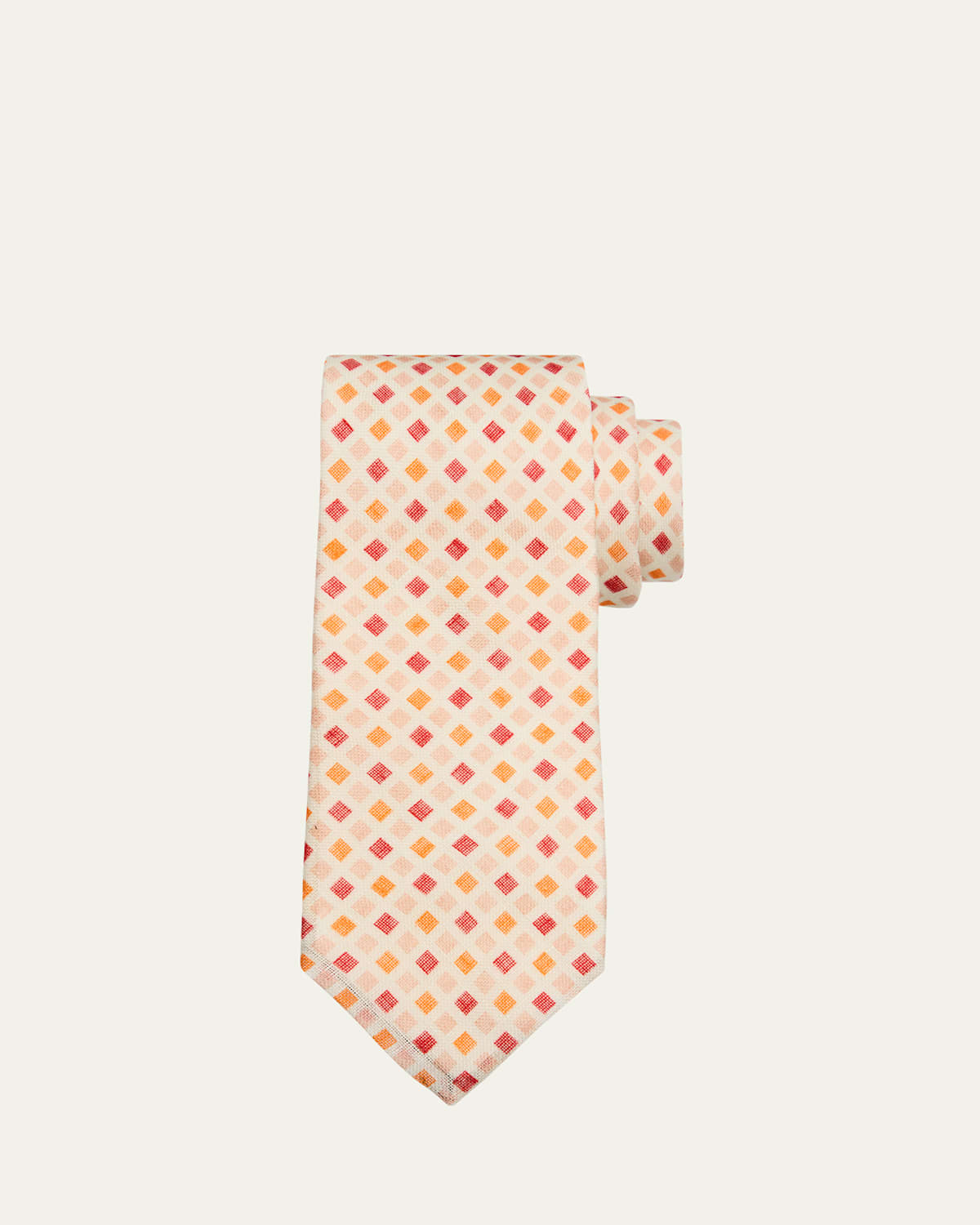 Men's Diamond-Print Linen Tie