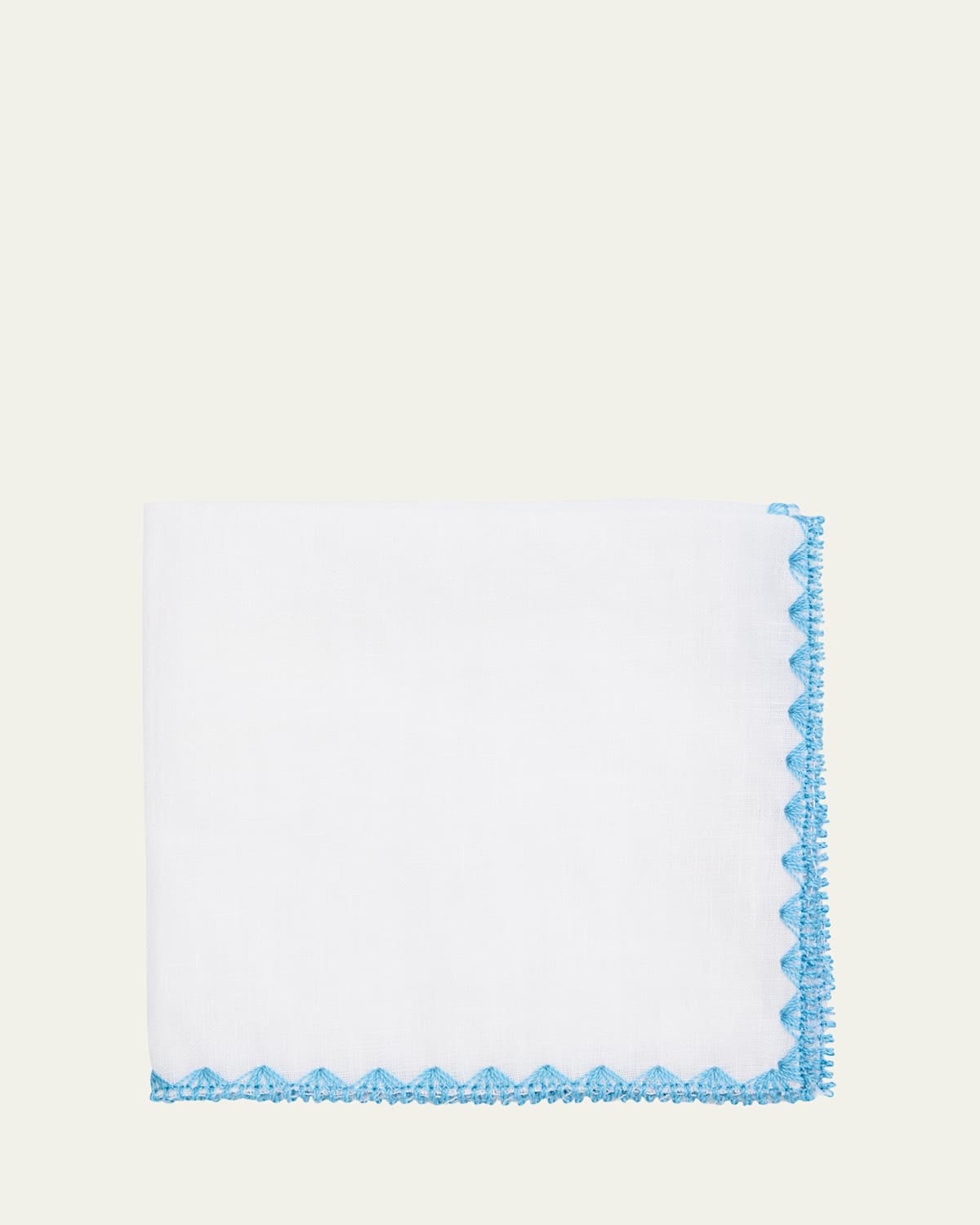 Men's Linen Embroidered-Trim Pocket Square