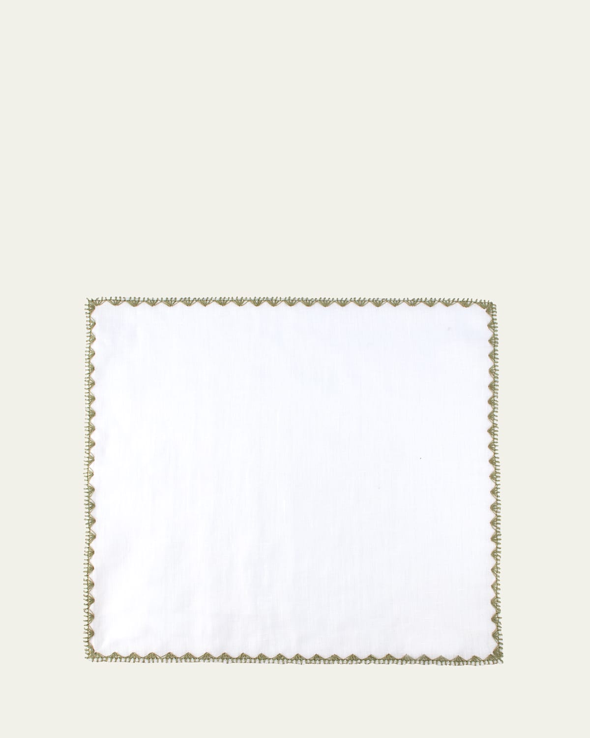 Men's Linen Embroidered-Trim Pocket Square