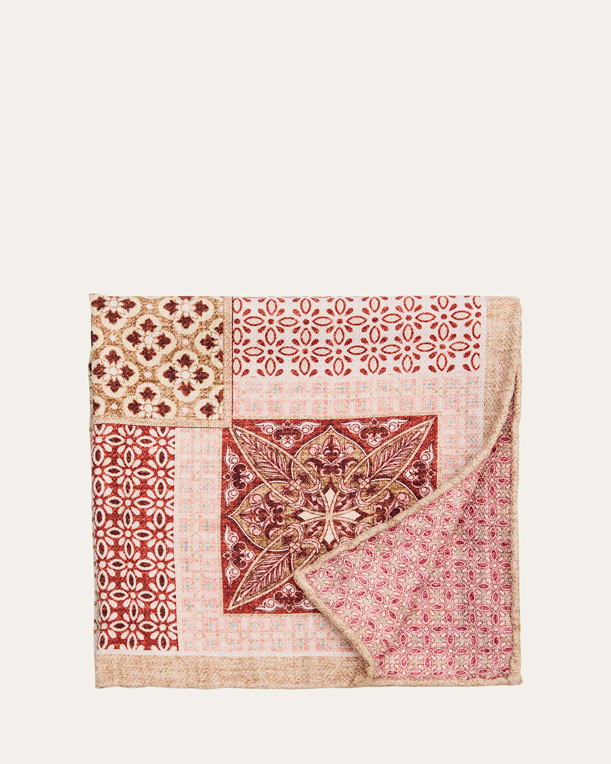 Men's Silk Double-Face Patchwork Pocket Square