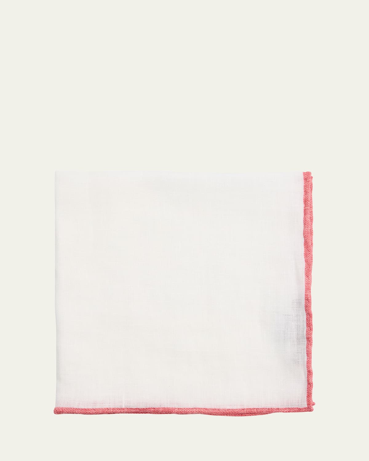 Men's Linen Contrast-Trim Pocket Square