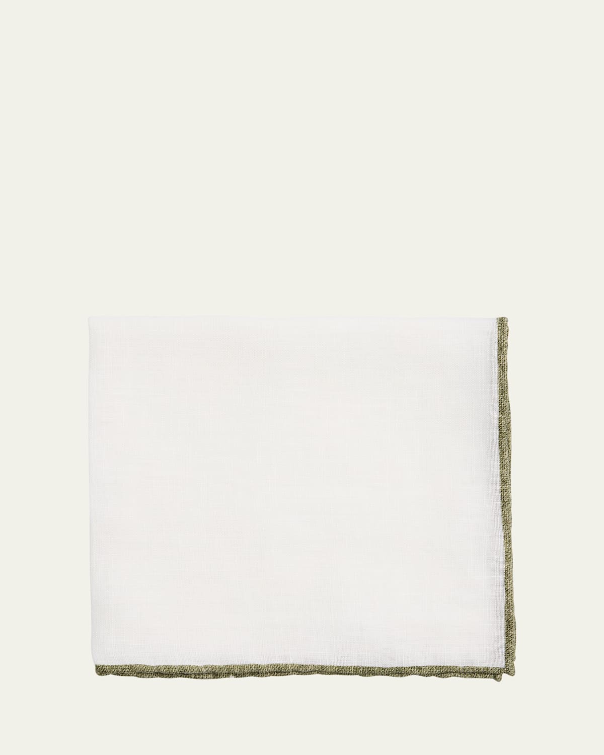 Men's Linen Contrast-Trim Pocket Square