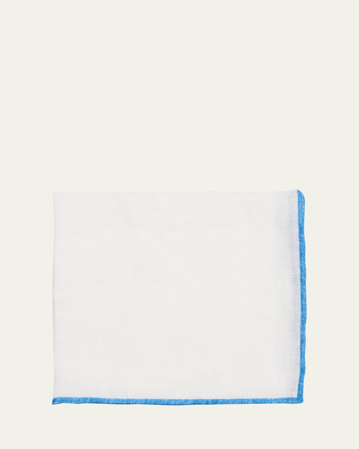 Men's Linen Contrast-Trim Pocket Square