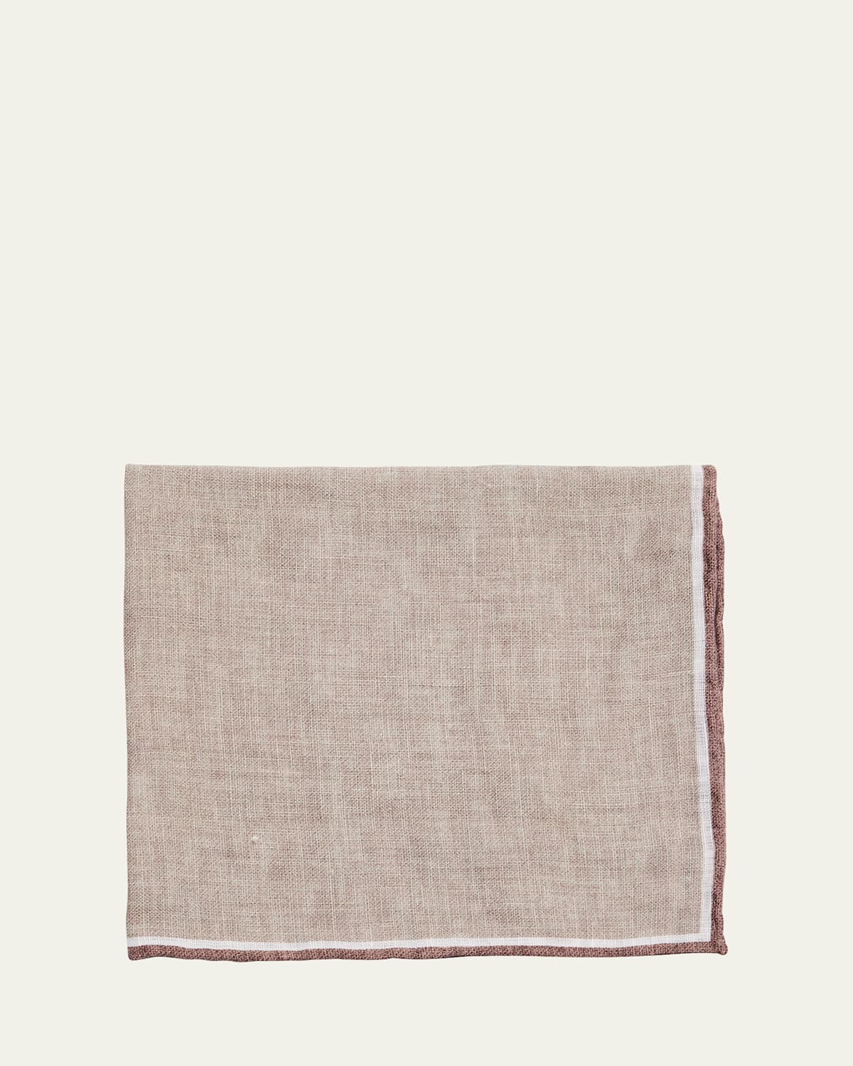 Men's Linen Stripe-Trim Pocket Square