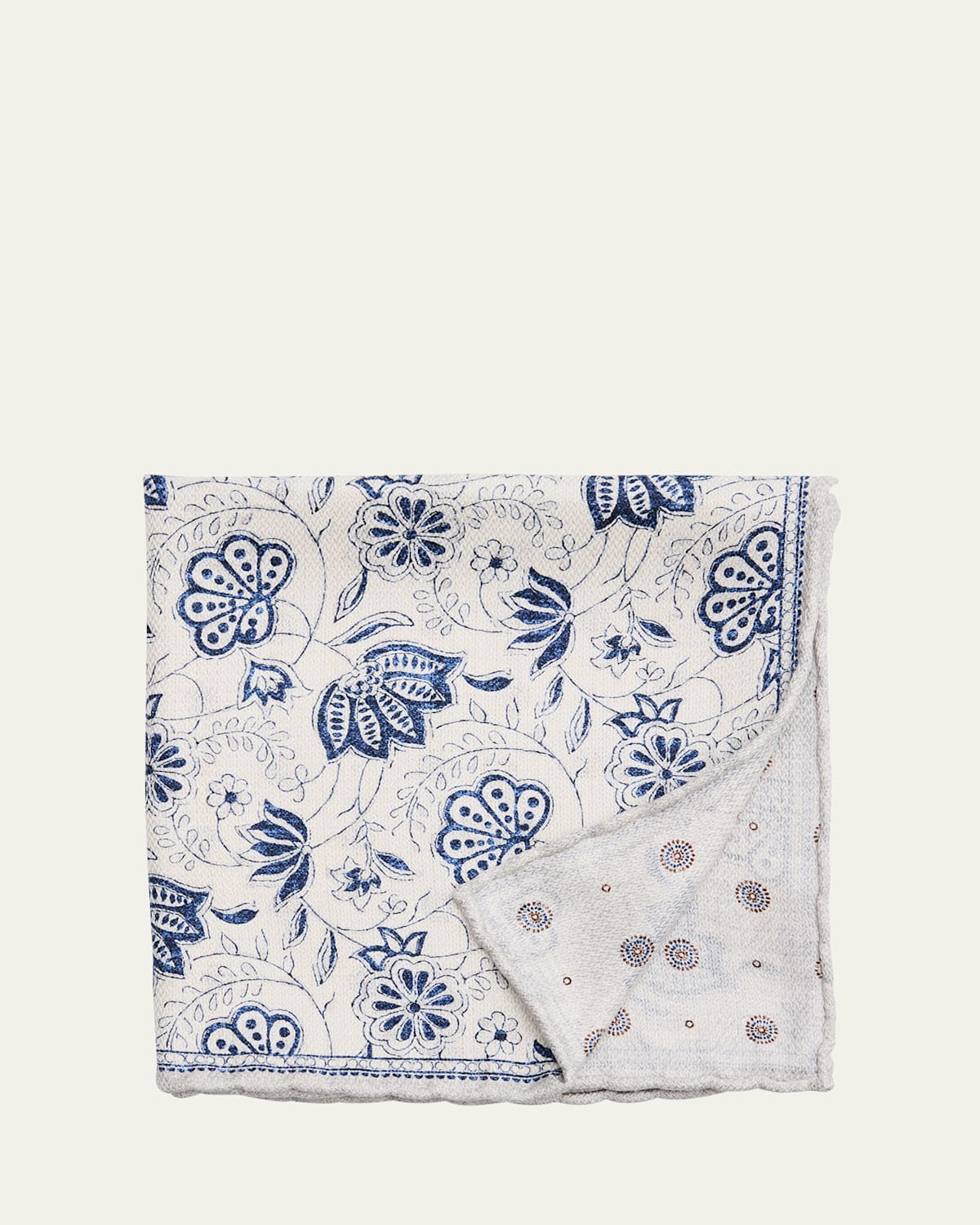 Men's Silk Double-Face Floral Pocket Square