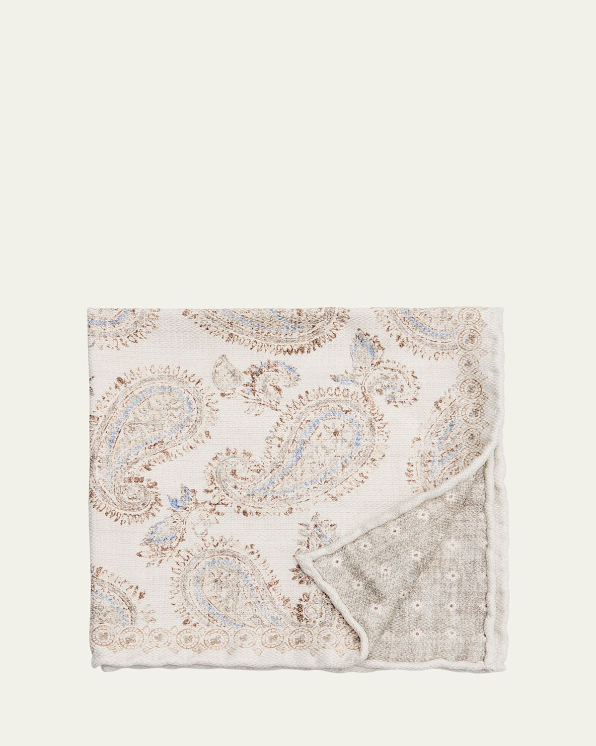 Men's Linen Woven Paisley Pocket Square