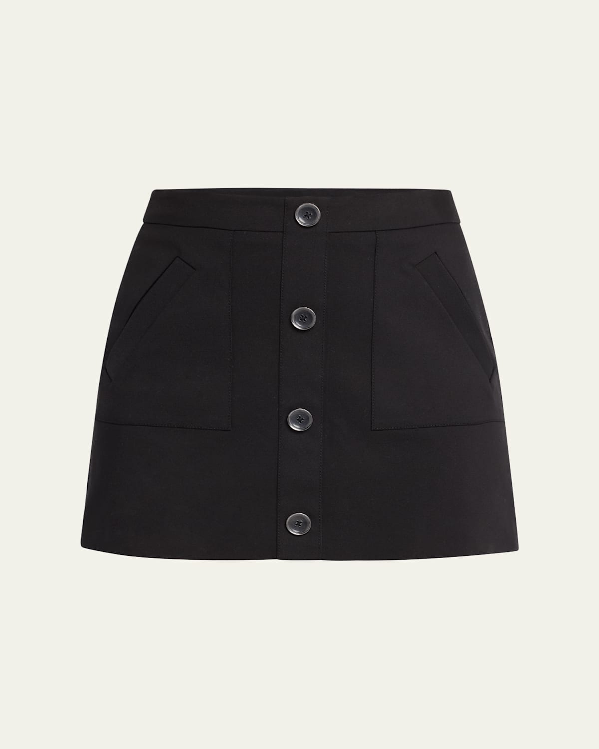 Ramy Brook Behati Button-front Mini Skirt In Black