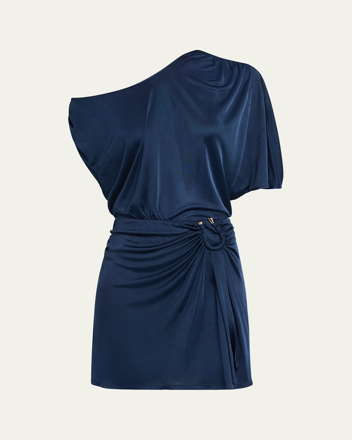 Shop Ramy Brook Nellie Draped Mini Dress In Spring Navy