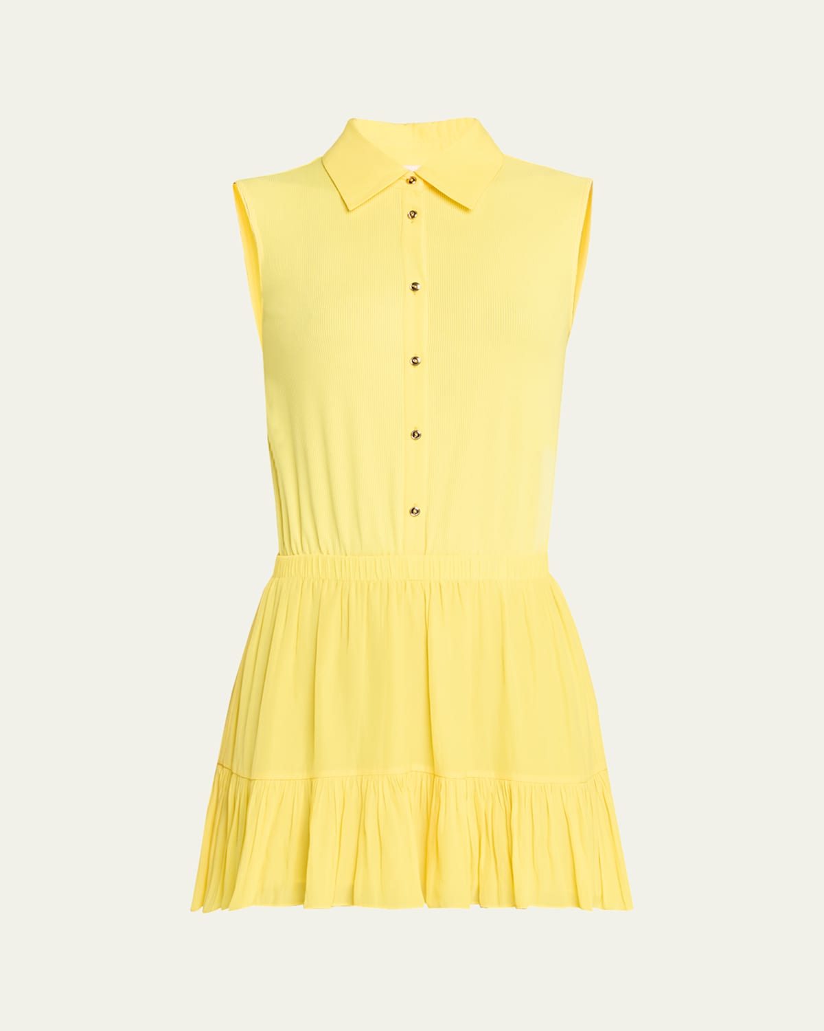 RAMY BROOK ODETTE SLEEVELESS BUTTON-FRONT MINI DRESS 