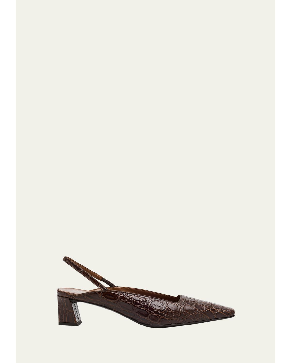 Morpheus Croc-Printed Slingback