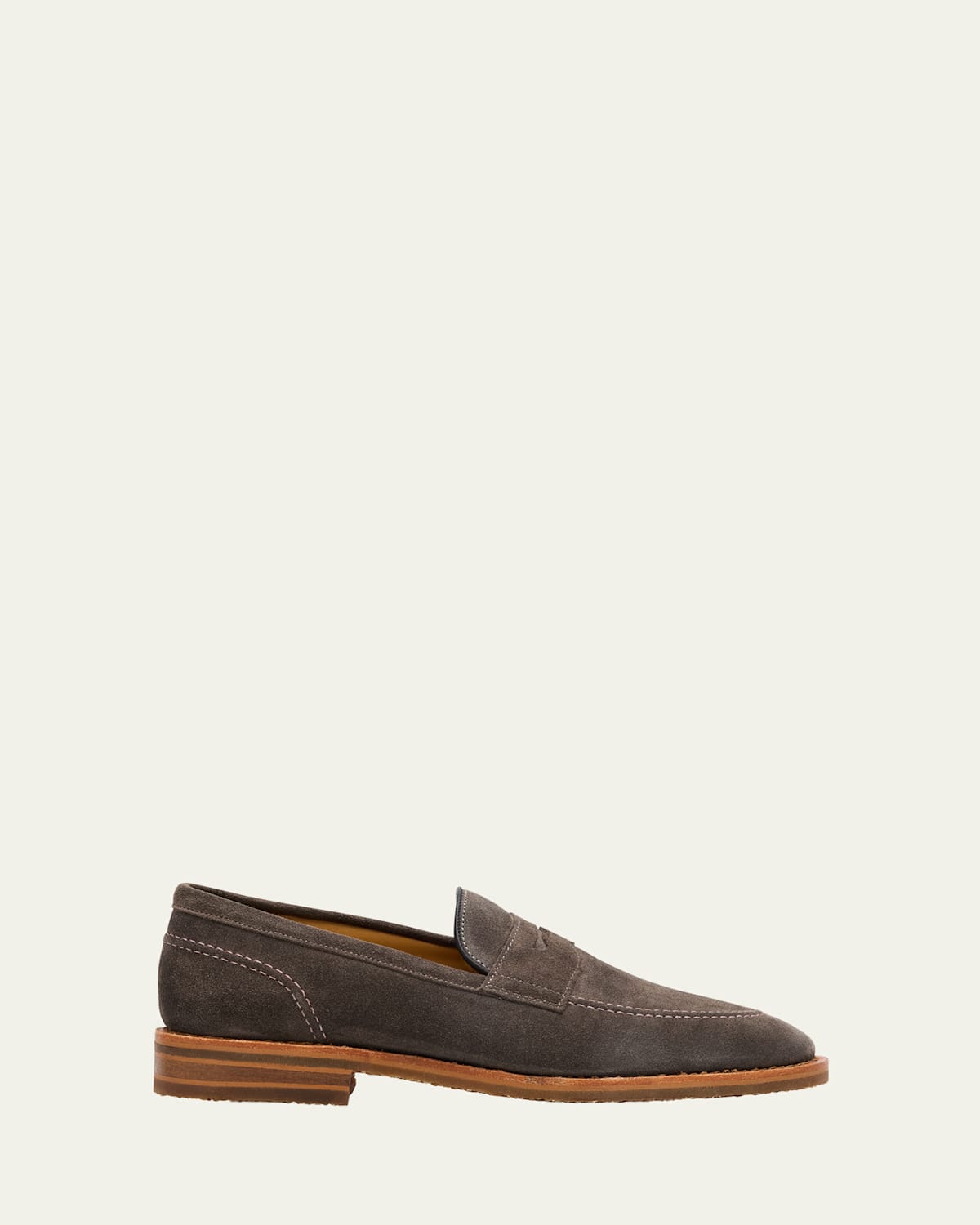 Men's Roman Suede Contrast-Sole Penny Loafers
