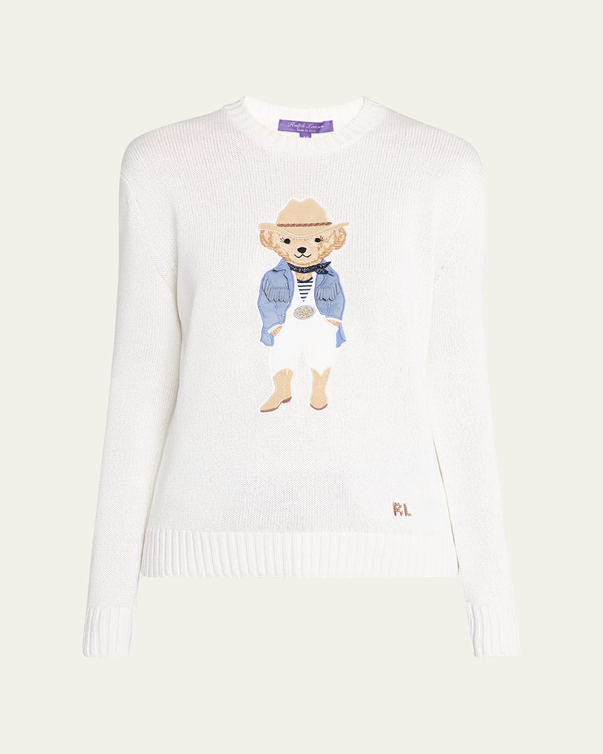 Hamptons Spring Polo Bear Silk Sweater