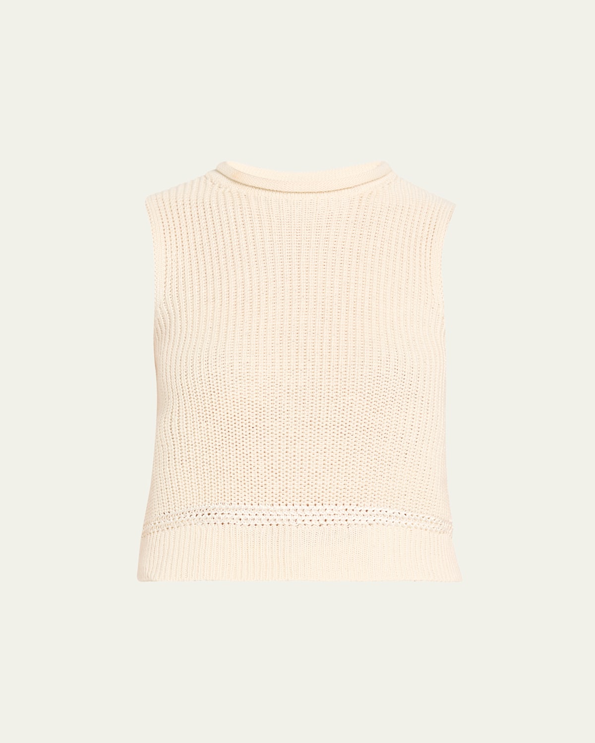 RALPH LAUREN SILK JERSEY SLEEVELESS ROLLNECK SWEATER