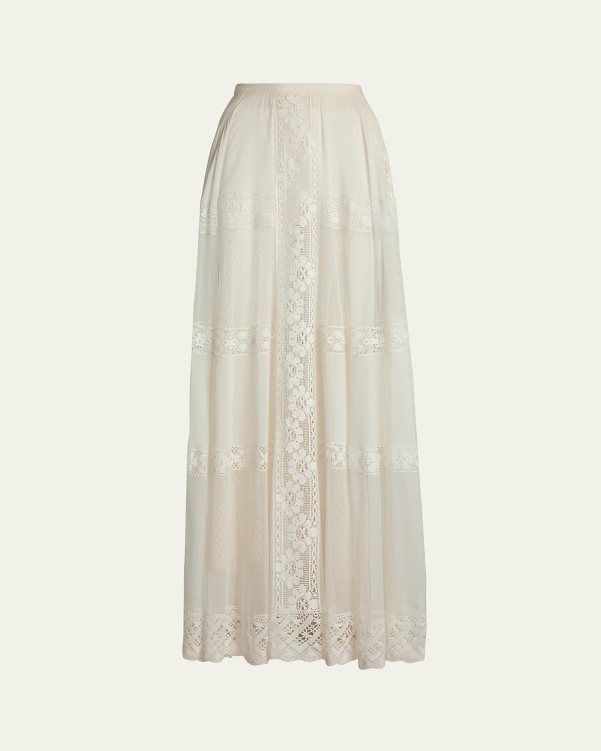 Malti Embroidered Voile Maxi Skirt