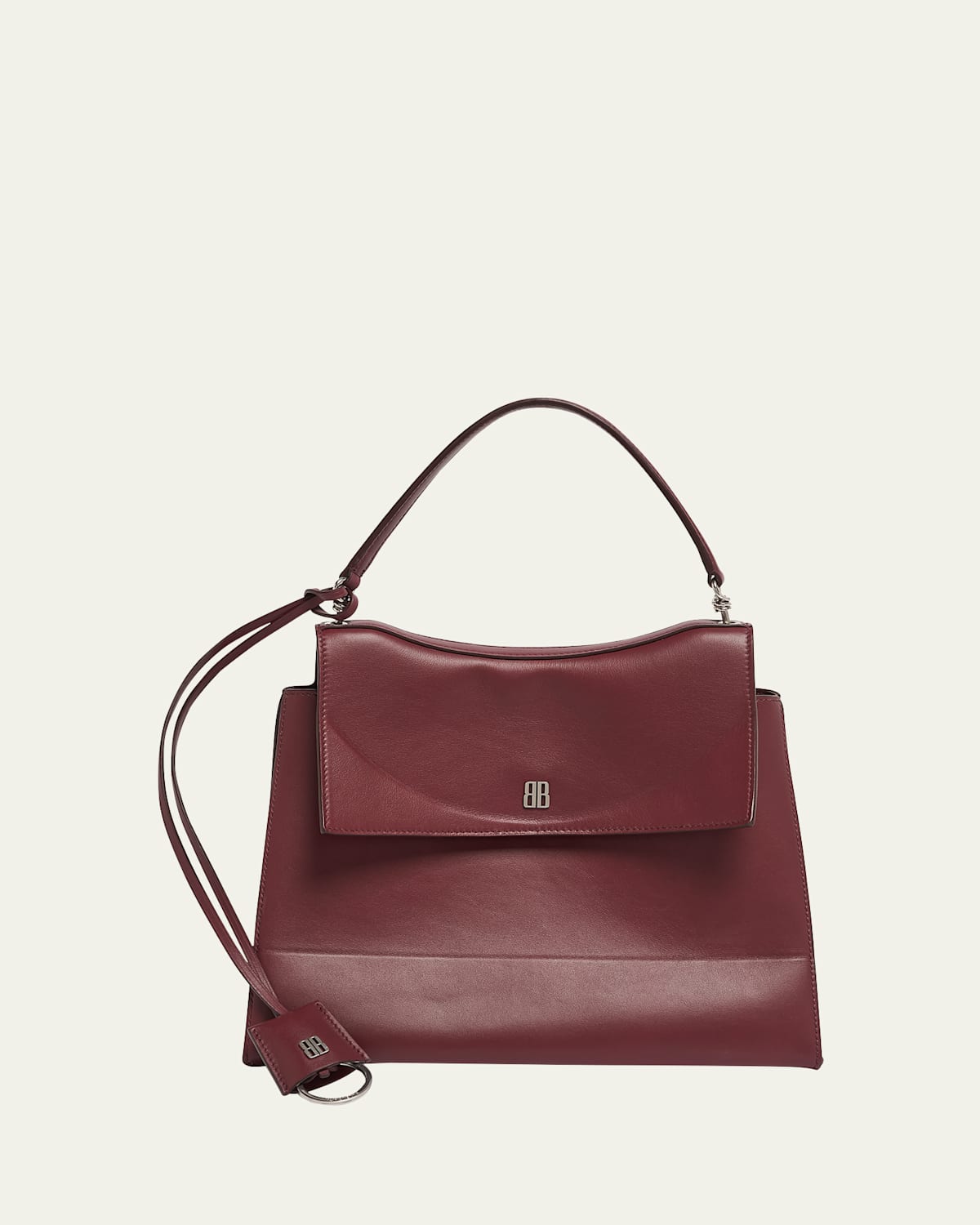 Balenciaga Nano Smooth Leather Top-handle Bag In Dark Burgundy