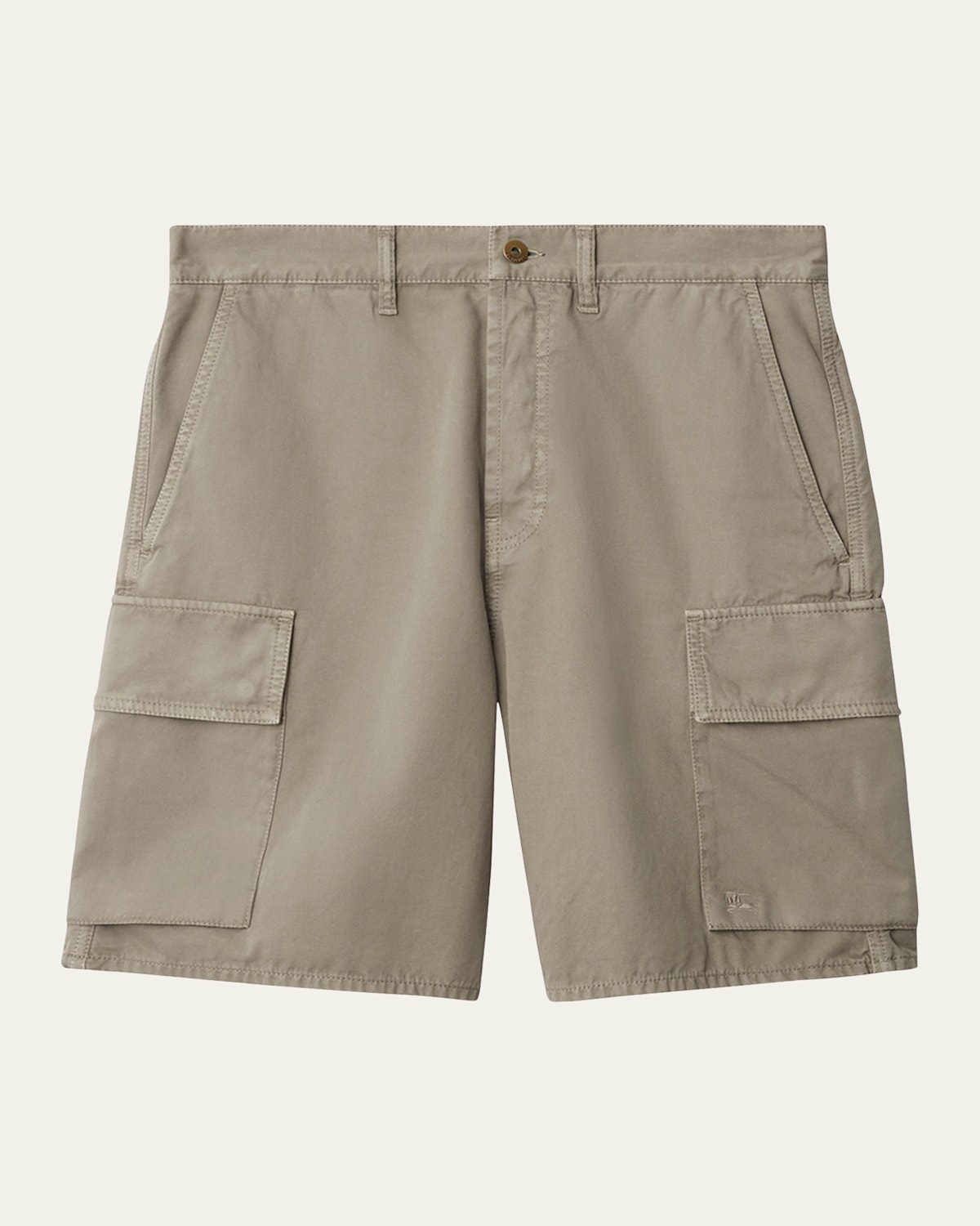 Burberry Beige Cargo Shorts With Motif In Quill