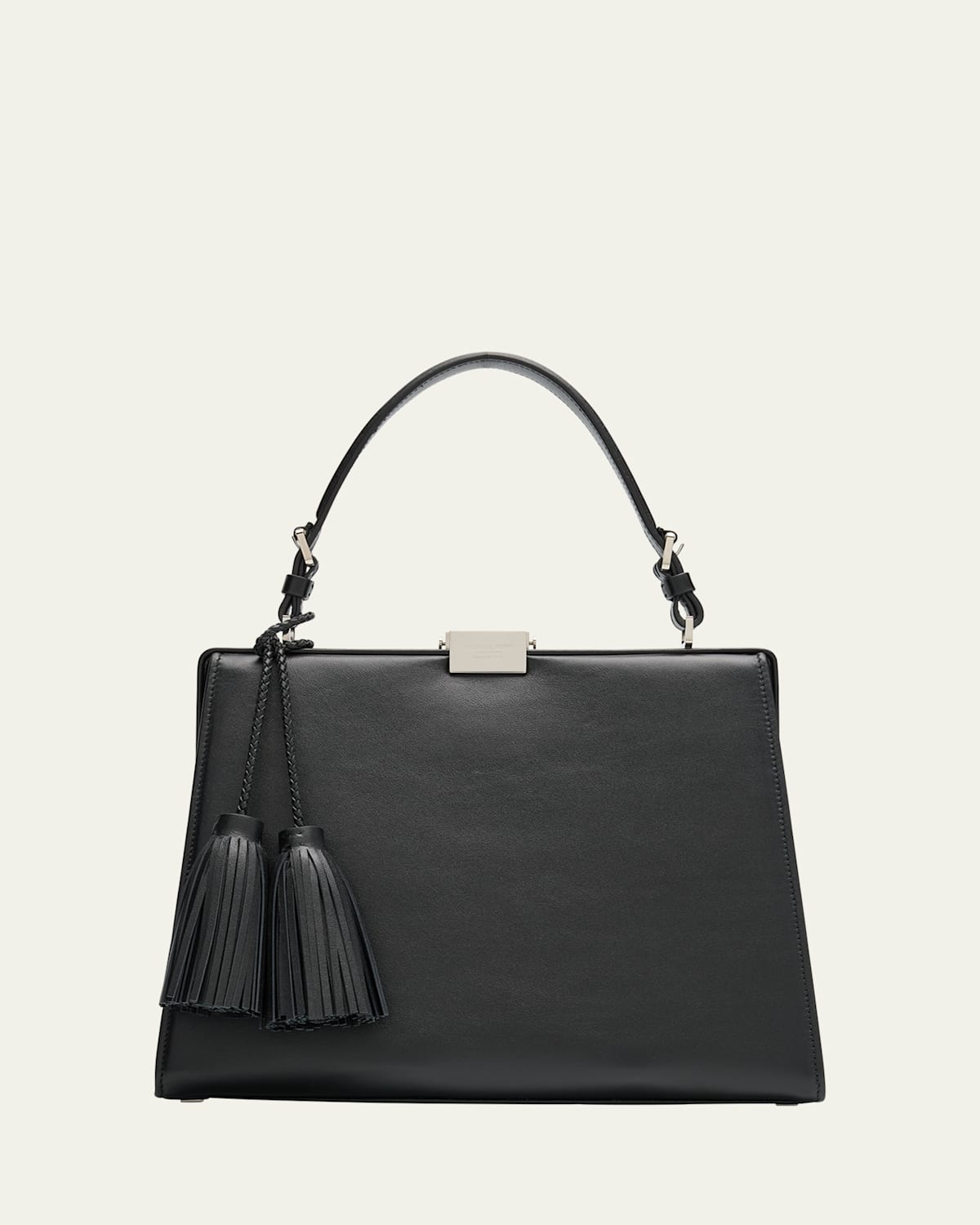 Michael Kors Simone Frame Leather Shoulder Bag In Black