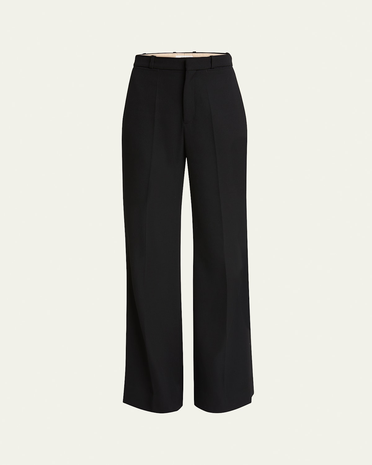 Shop Chloé High Waist Flared Wool Pants In Black