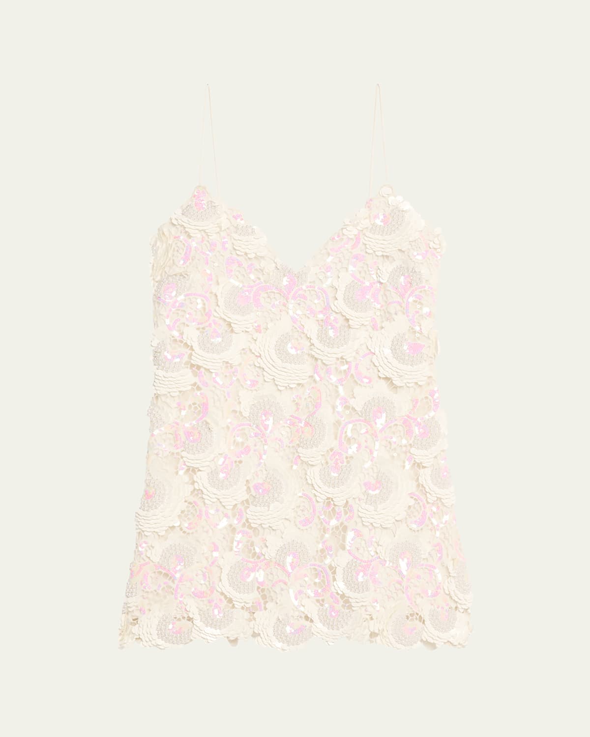 Loveshackfancy Zelia Embellished Mini Dress In White