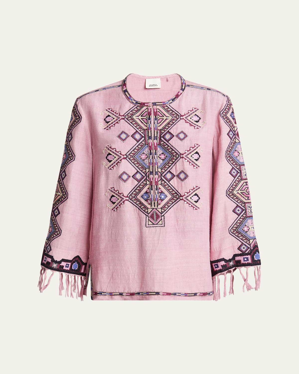 Isabel Marant Zelda Embroidered Matka Silk Top