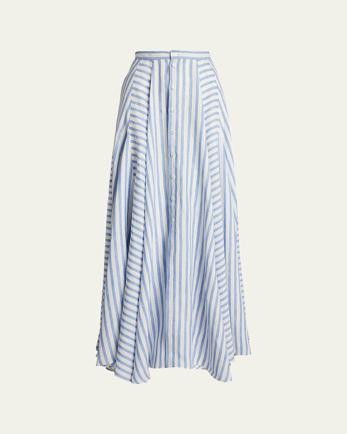 Shamus Umbrella Striped Linen Maxi Skirt