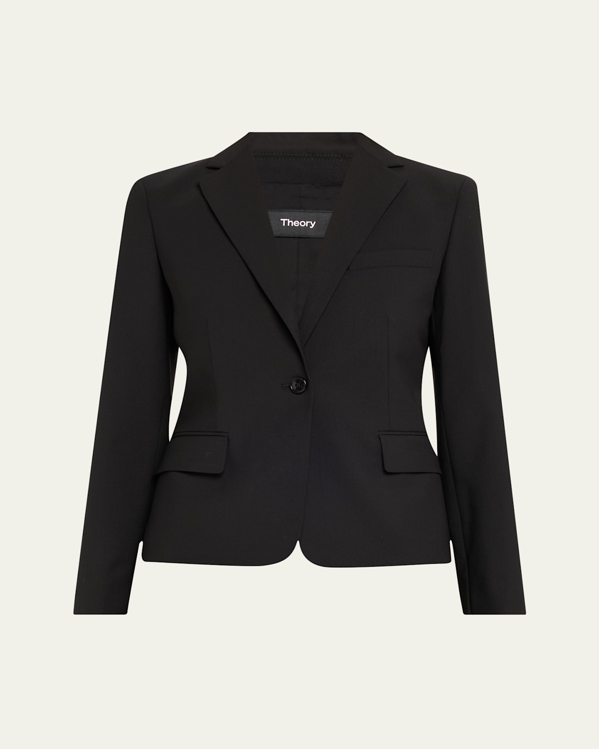 Theory Slim One-button Jacket In Black