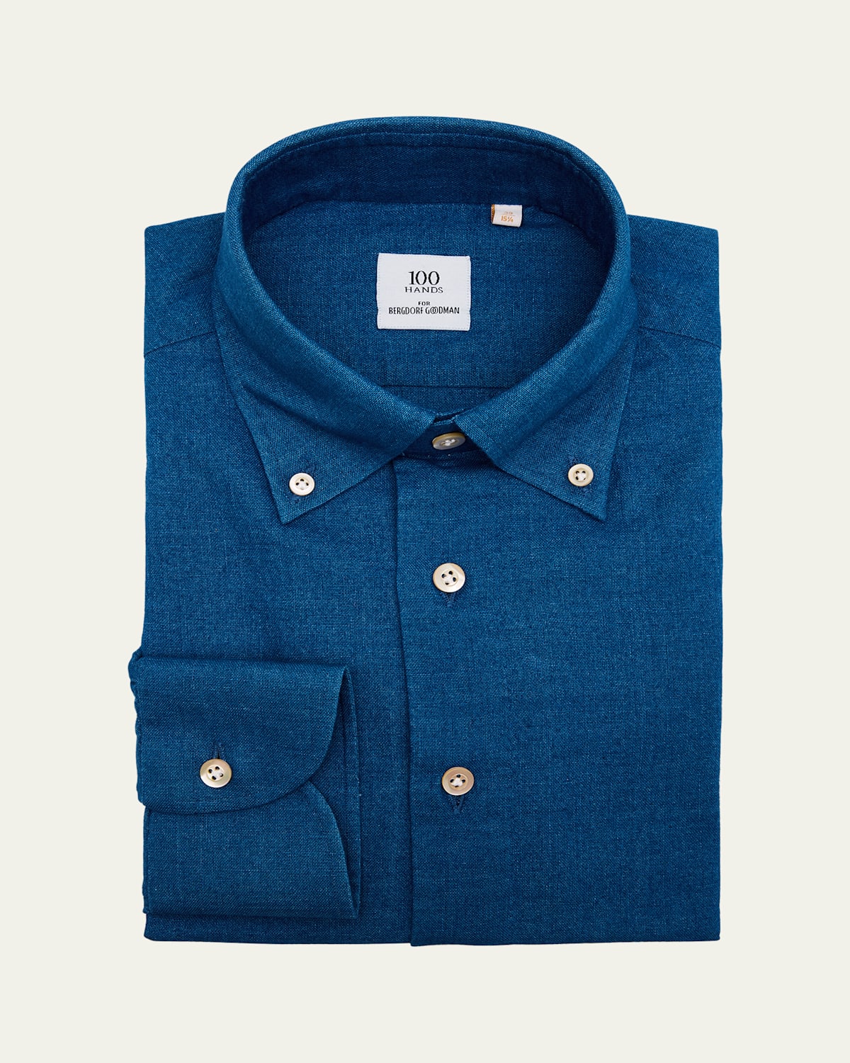100Hands Men's Japanese Denim Button-Collar Sport Shirt