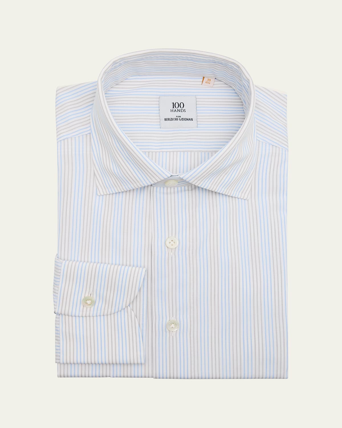 100Hands Men's Cotton Multi-Stripe Dress Shirt