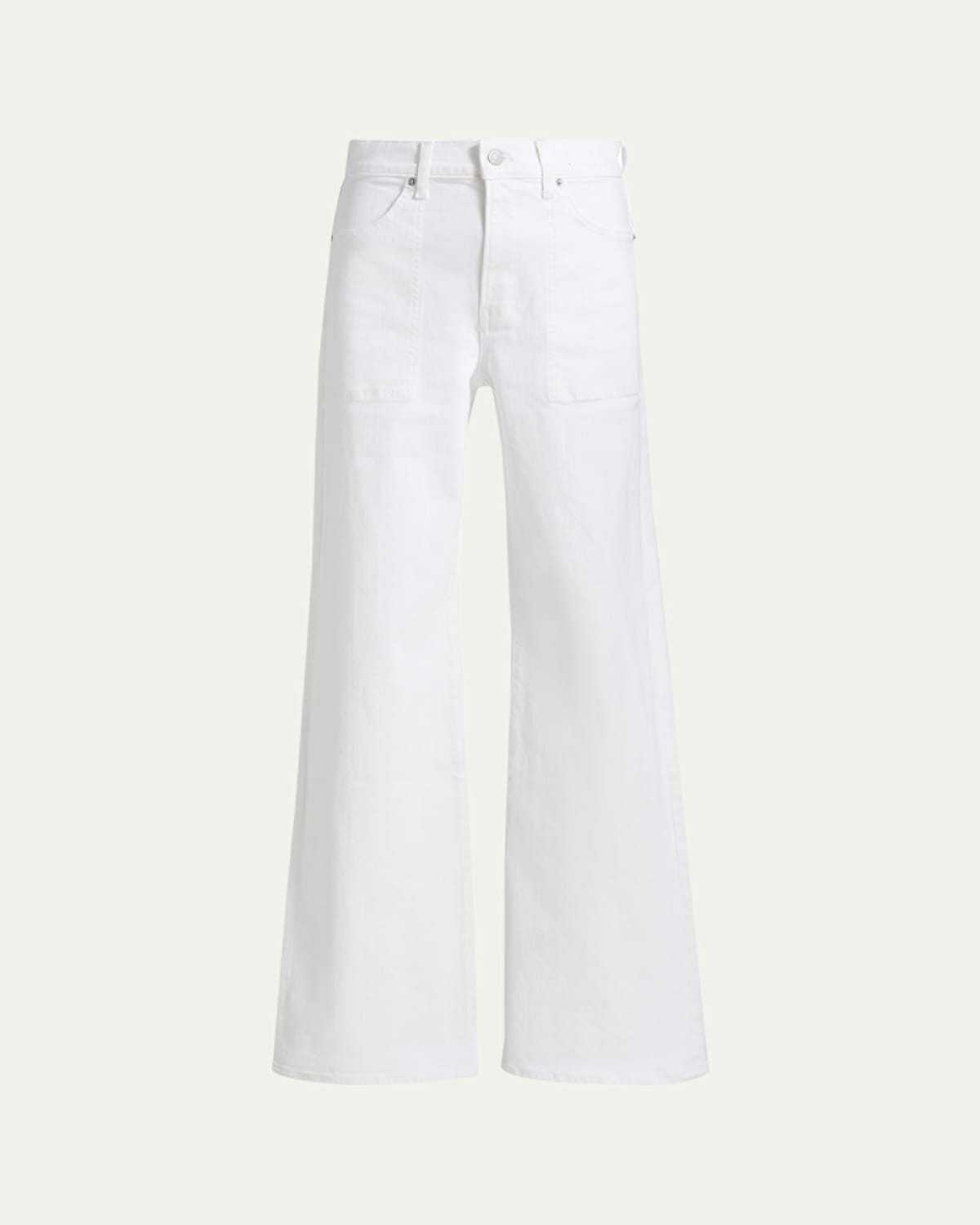 Veronica Beard Crosbie High-rise Wide-leg Jeans In White