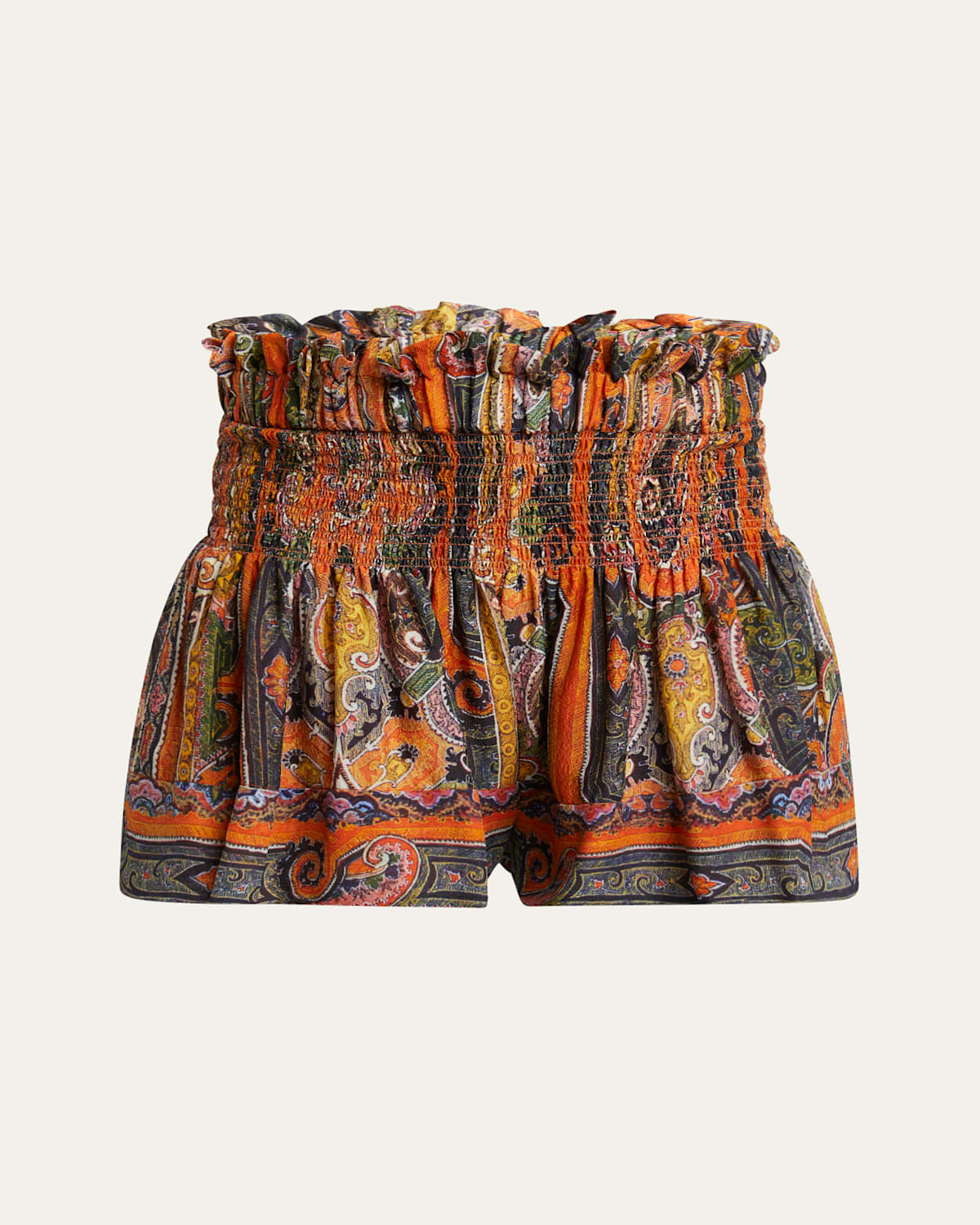 Shop Isabel Marant Maelly Paisley Wide Silk Shorts
