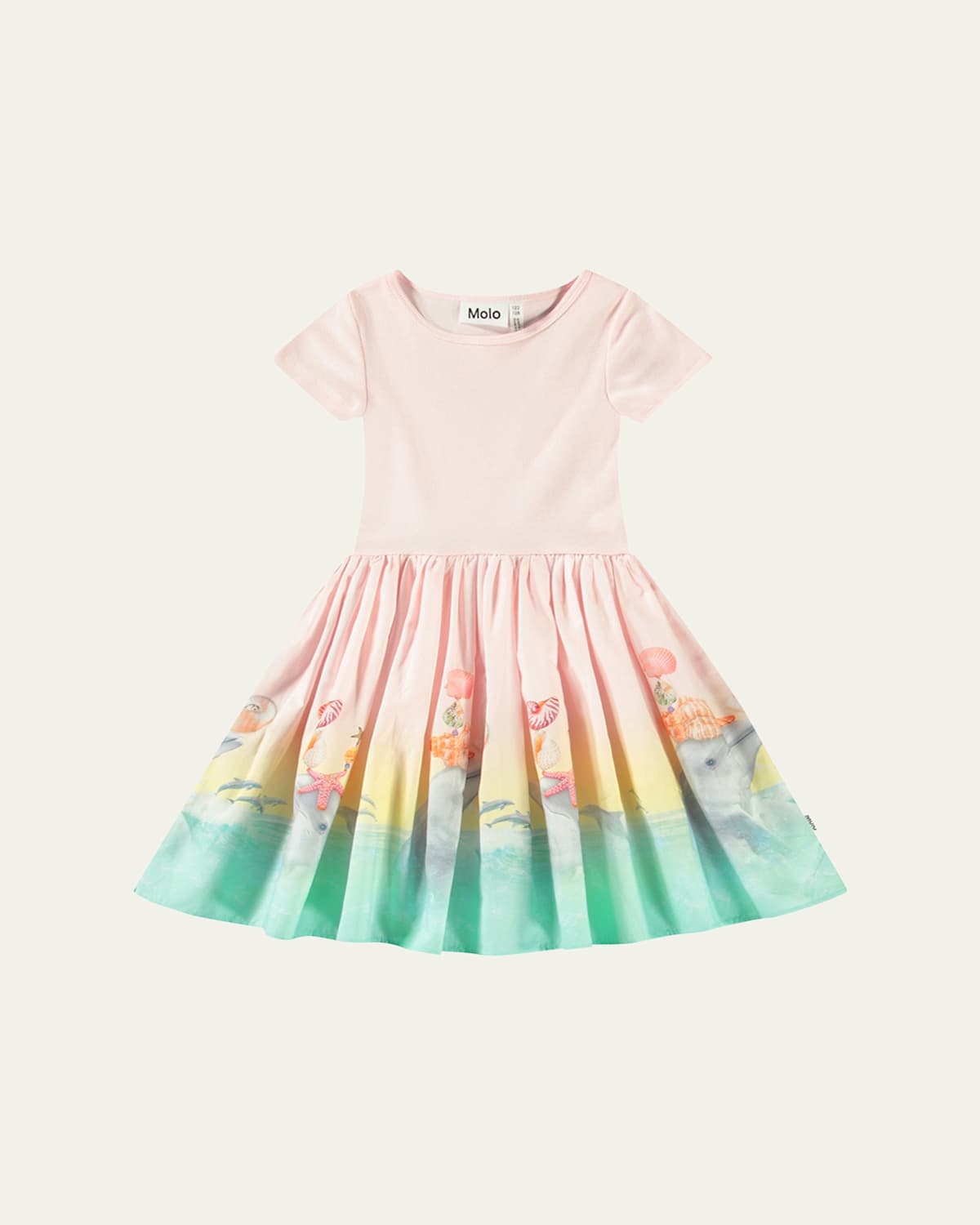 Molo Girl's Cissa Graphic Combo Dress In Wave Jumping