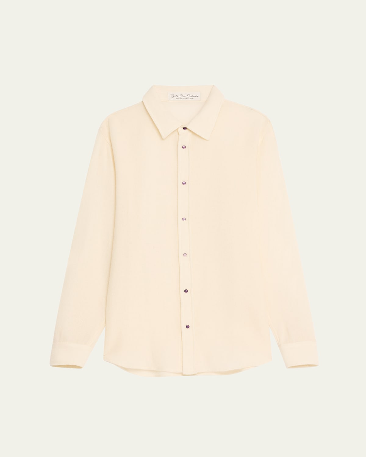 God's True Cashmere Button Down Gauze Solid Shirt In Neutral