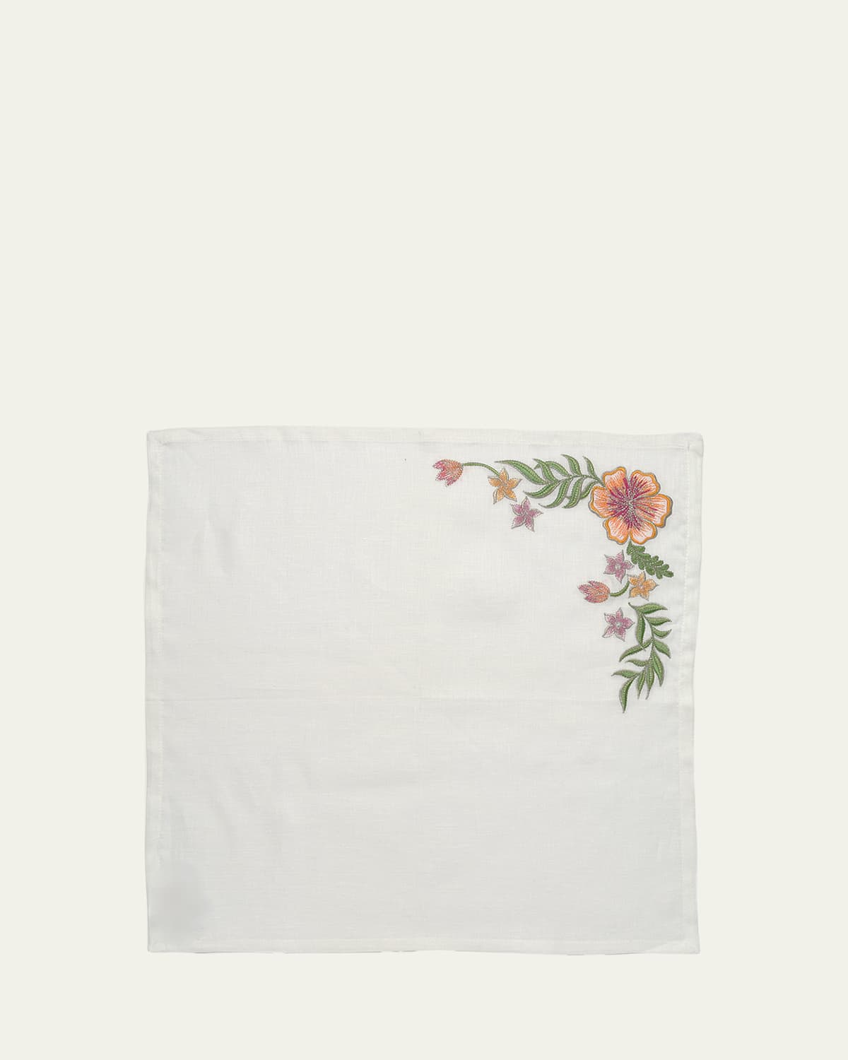 Kim Seybert Eden Embroidered Napkin In White/multi