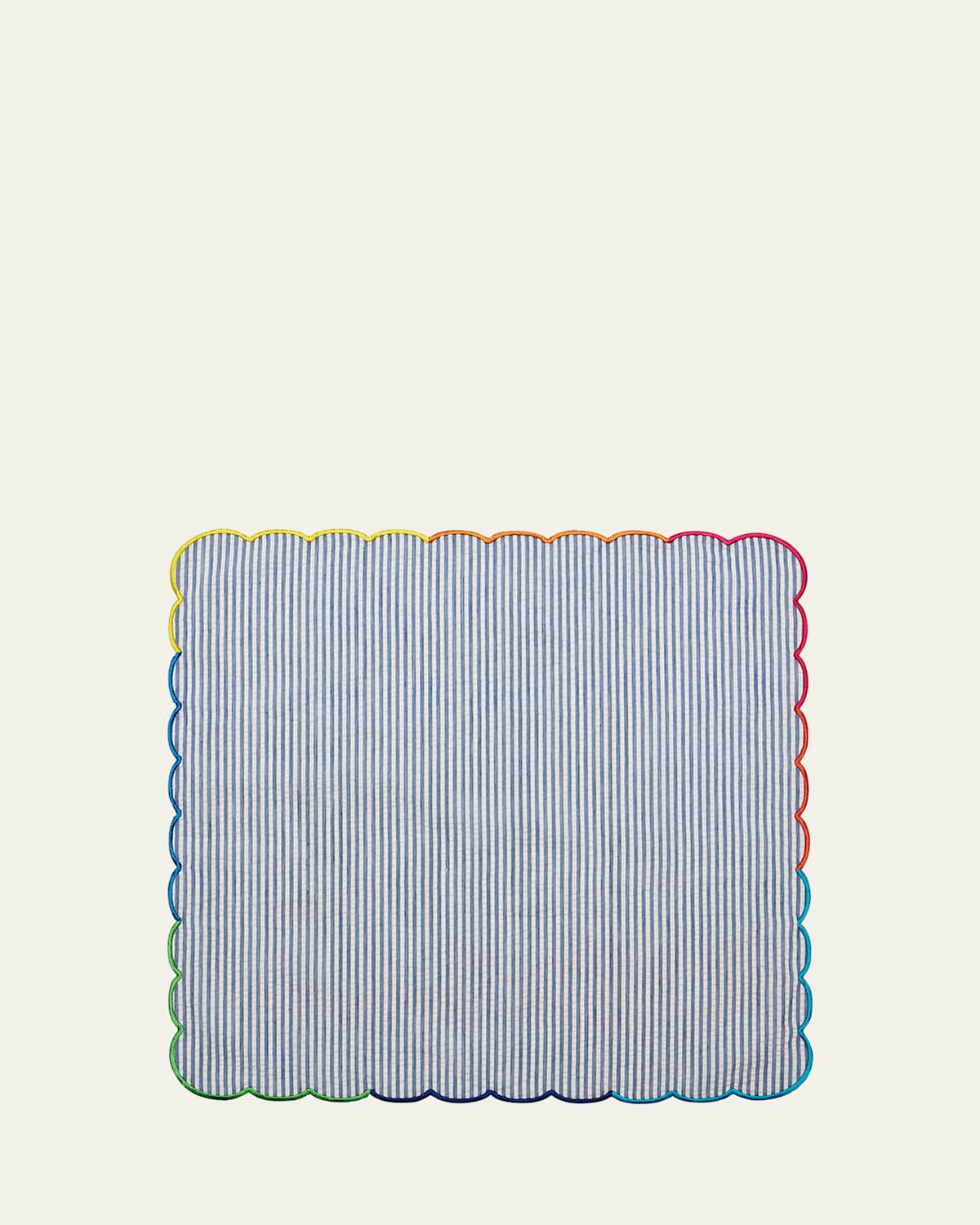 Kim Seybert Fiesta Scalloped Seersucker Napkin In Blue