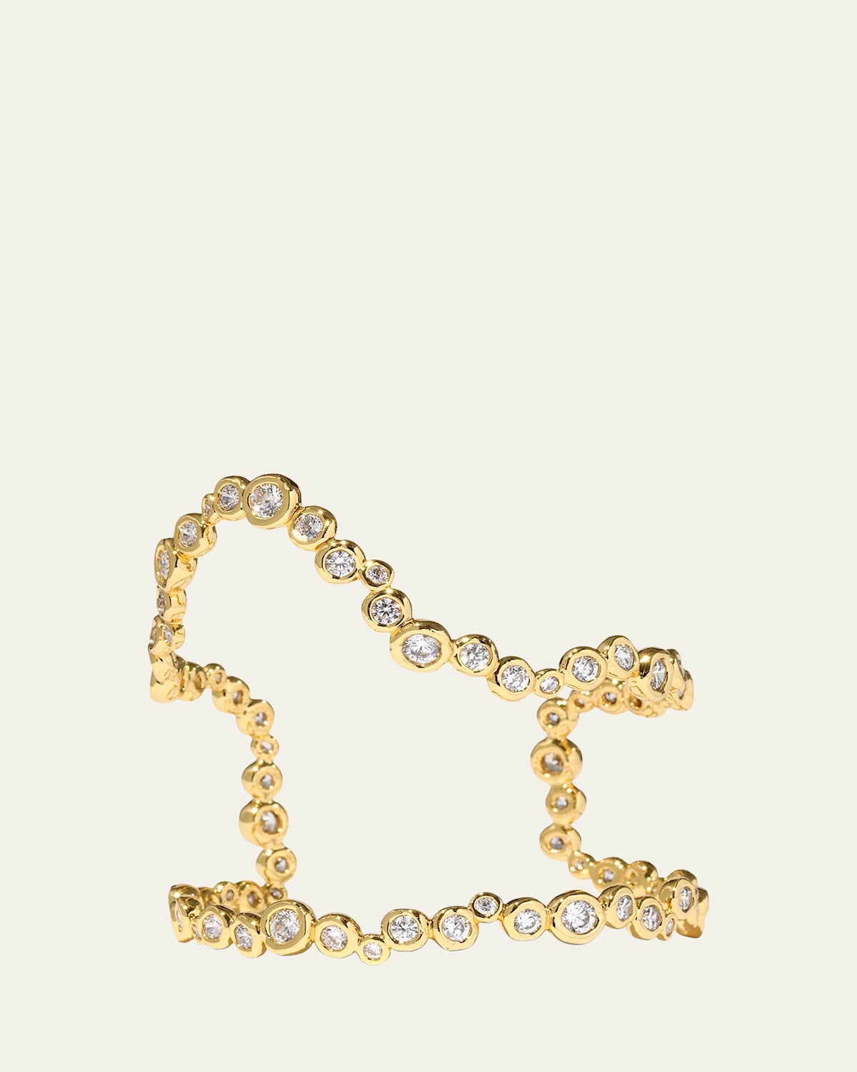 Asterales Gold CZ Open Wave Cuff