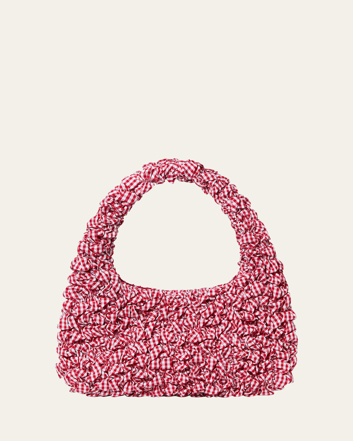 Mini Smocked Gingham Shoulder Bag