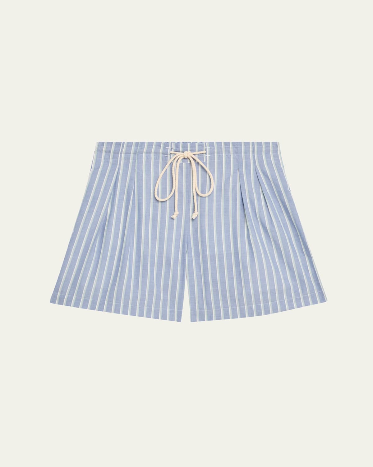 Drawstring Striped Organic Cotton Shorts