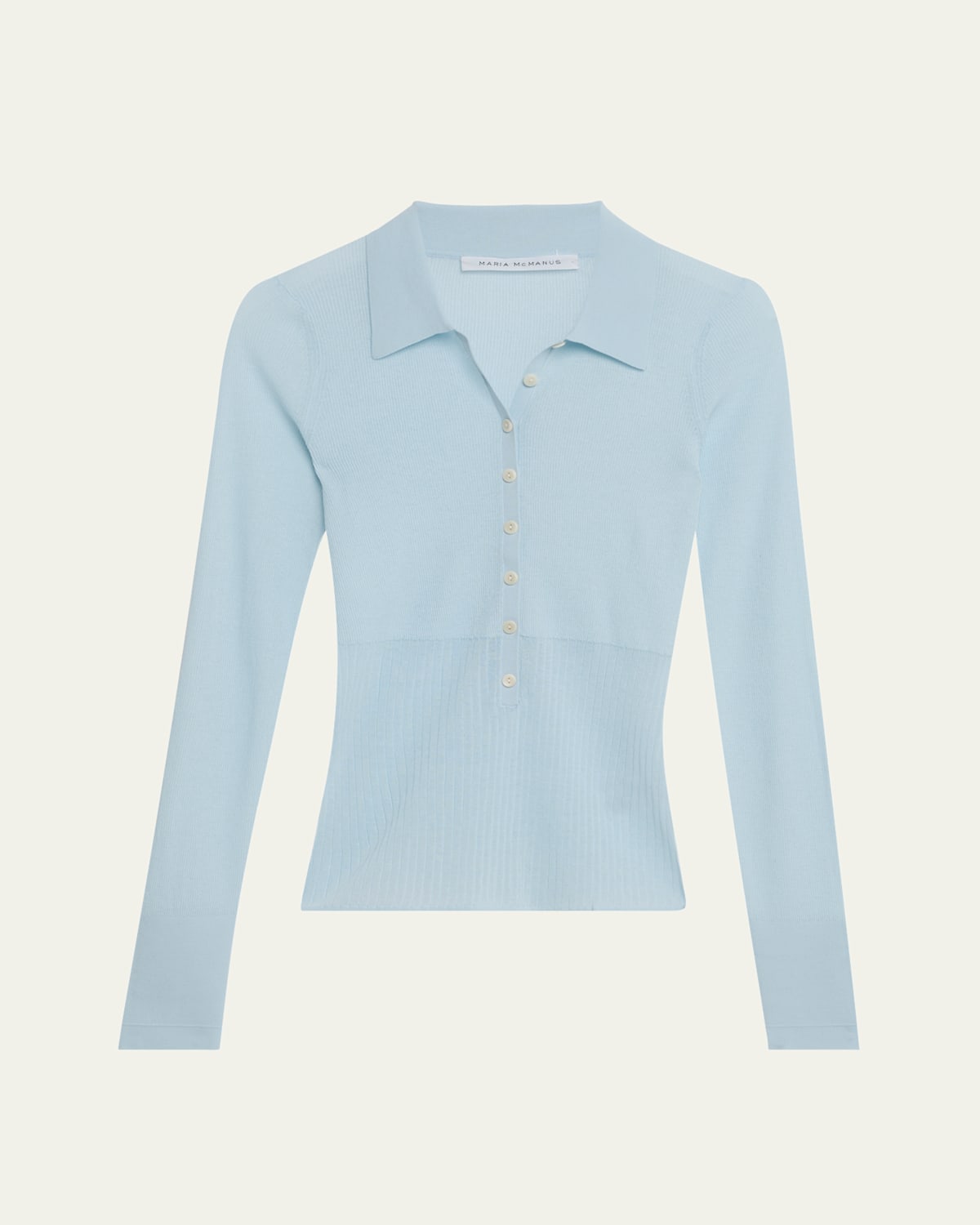 Ribbed Sheer Polo Shirt