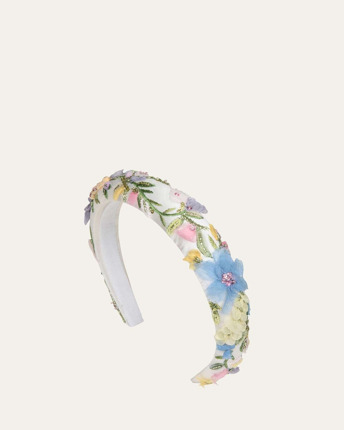 Jennifer Behr Camry Beaded Floral Headband In Garden