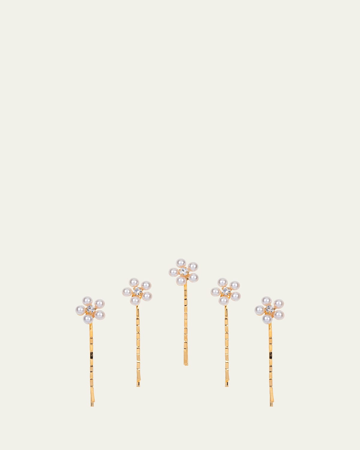 Jennifer Behr Zaya Set Of 5 Floral Pearly Bobby Pins