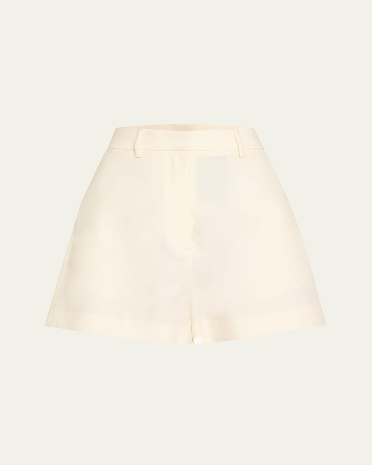 Heirlome Pilar High-rise Wool Silk Shorts In Ivory