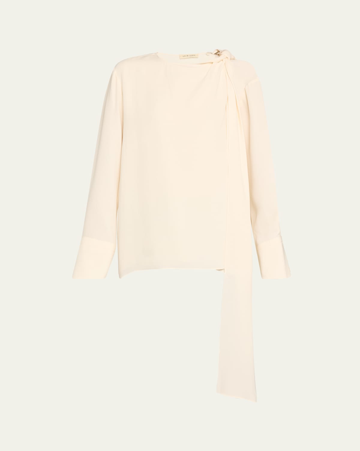 HEIRLOME COCO TIE-SHOULDER SILK BLOUSE 