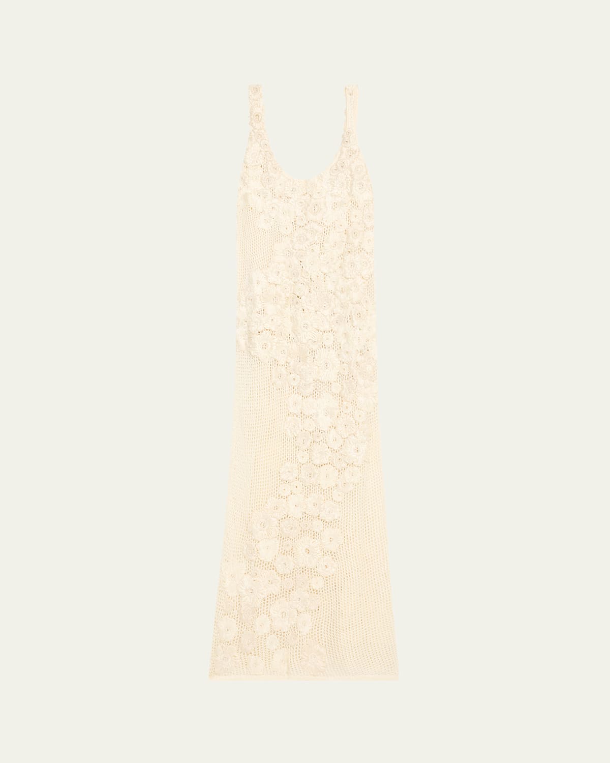 Heirlome Emily Flower Knit Silk Gown In Ivory